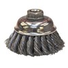 Weiler 3-1/2" Single Row Knot Wire Cup Brush .014" Steel Fill 5/8"-11 UNC Nut 12736